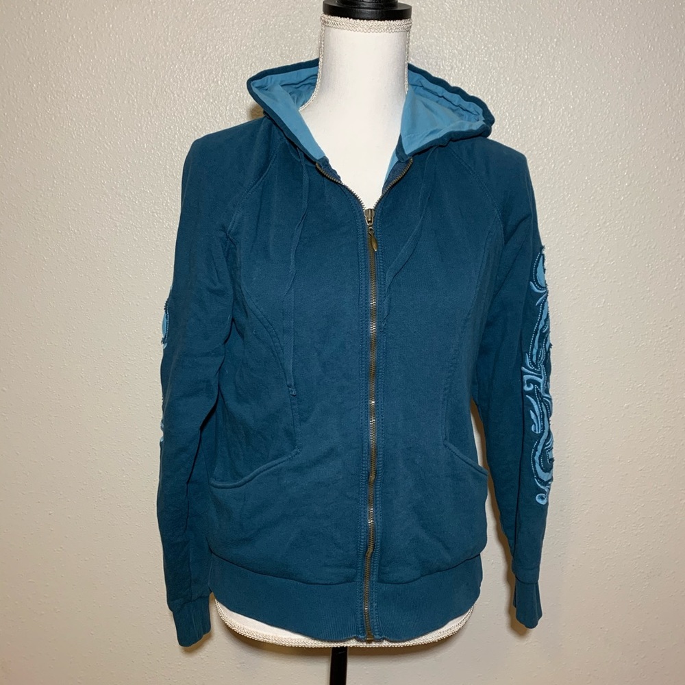 PrAna zip up hooded sweatshirt